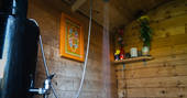 The shower at Mill Valley Farm in Cornwall
