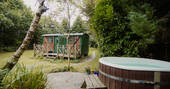 Maiden hut has a wood-fired hot tub