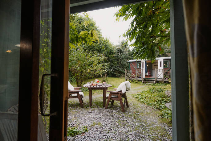 View to Maiden from Wisteria and outdoor seating