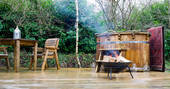 Soak in the outdoor wood-fired hot tub at Ragnarr in Cornwall
