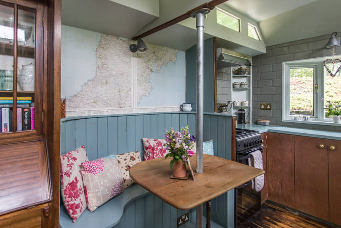 kitchen, sitting area, homely, glamping