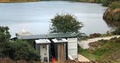 container cabin exterior shower and toilet the lake bodmin moor private lake cornwall   