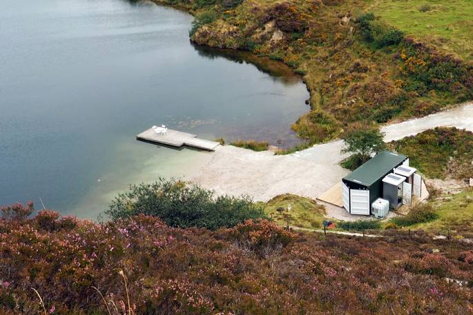 the lake shipping container bodmin moor cornwall private secluded lake retreat uk 