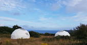 Geodome for two at Wilderme in Cornwall with sea views 