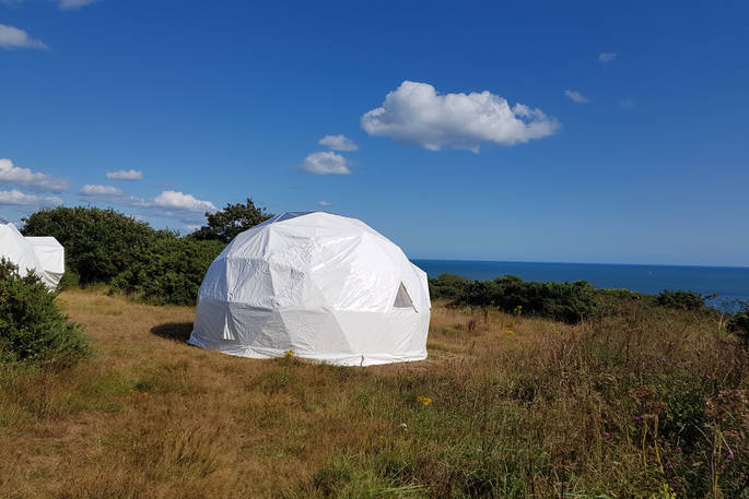 ​Geodome with sea view at Wilderme in Cornwall