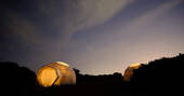 Geodomes at night 