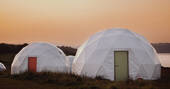 Geodomes at sunset 