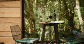 Simba Treehouse view from dining table, St Agnes, Cornwall, England