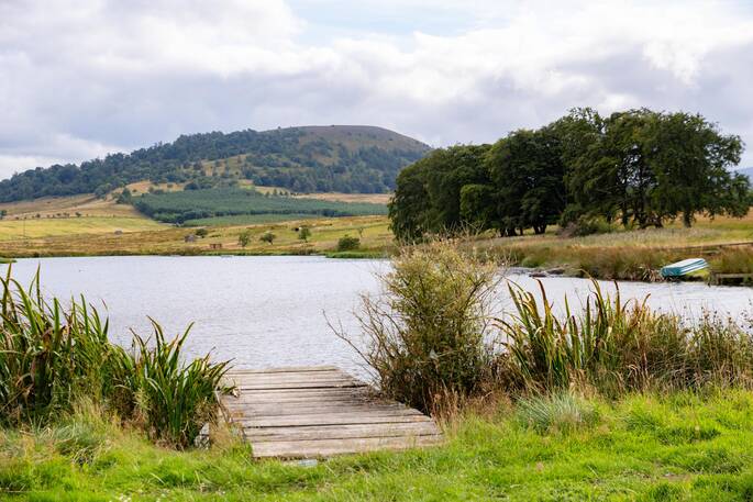 Swimming lake on site