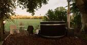Wood-fired hot tub area