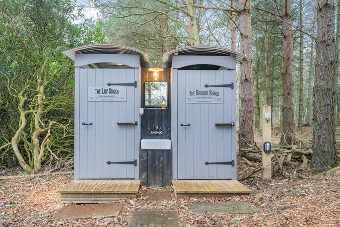 Forrest, The Lost Cabins - loo and shower, Penrith, Cumbria