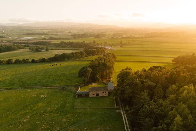 High barn aerial view