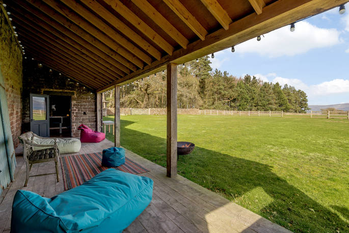 High Barn - outdoor covered relaxing area, Edenhall Estate, Penrith, Cumbria