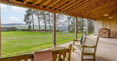 High Barn - outside the barn covered lounging resting area, Edenhall Estate, Penrith, Cumbria