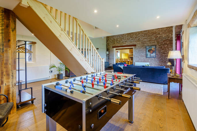 High Barn - table football in the living room, Edenhall Estate, Penrith, Cumbria