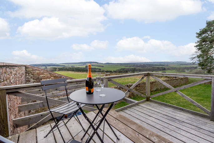 High Barn - view from bedroom balcony, Edenhall Estate, Penrith, Cumbria