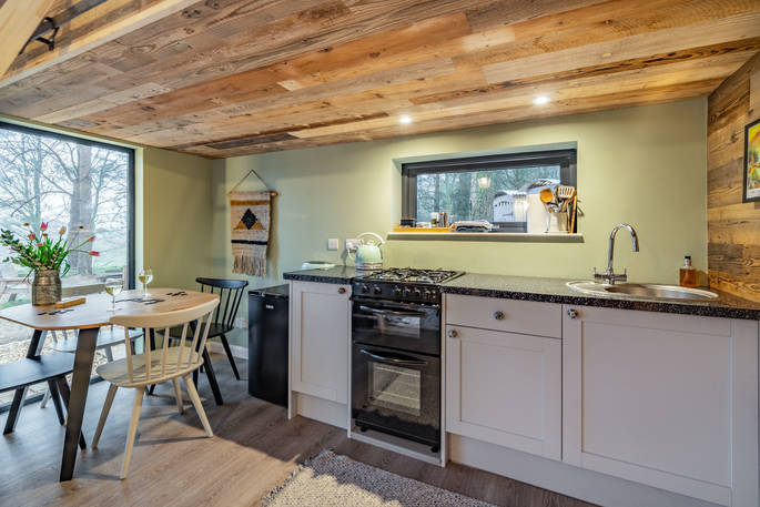 Merlin, The Lost Cabins kitchen, Edenhall Estate, Penrith, Cumbria
