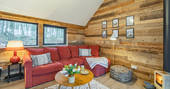 Merlin, The Lost Cabins living room, Edenhall Estate, Penrith, Cumbria
