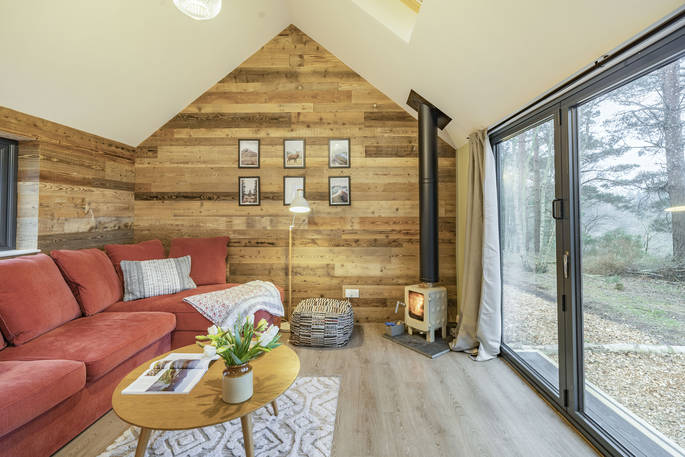 Merlin, The Lost Cabins - the living room, Edenhall Estate, Penrith, Cumbria