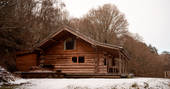 The Lodge cabin on frosty day, Penrith, Cumbria