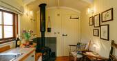 Living area and wood burner
