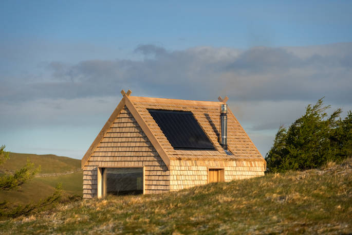 Hinterlandes Hidden Hut cabin exterior, Lake District, Lorton, Cumbria