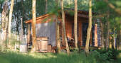 Cabin and hot tub