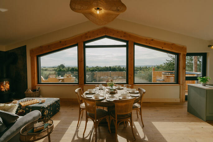 Open plan kitchen and living area