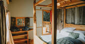 Silva Treehouse double bedroom, Into the Woods. Penrith, Cumbria