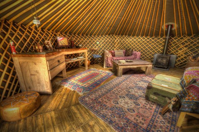 netherby woodland yurt cooking corner