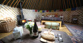 netherby woodland yurt interior wood burner