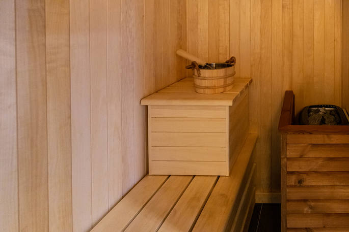 Edens Vale Lodge cabin sauna, River House, Penrith, Cumbria