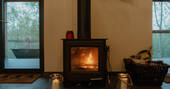 Edens Vale Lodge cabin wood burner, Penrith, Cumbria, England