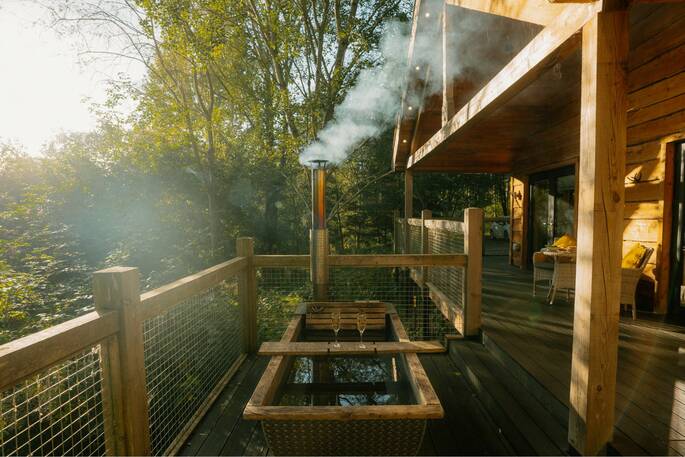 Wood fired hot tub