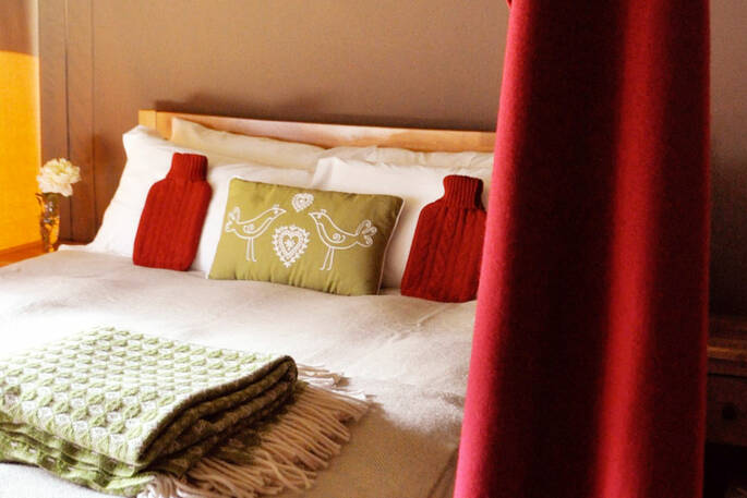 The Ryedale safari tent double bed, The Gathering, Hope Valley, Derbyshire