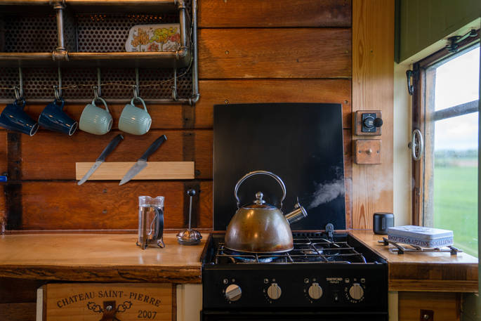 kitchen at Jennings horsebox in Derbyshire