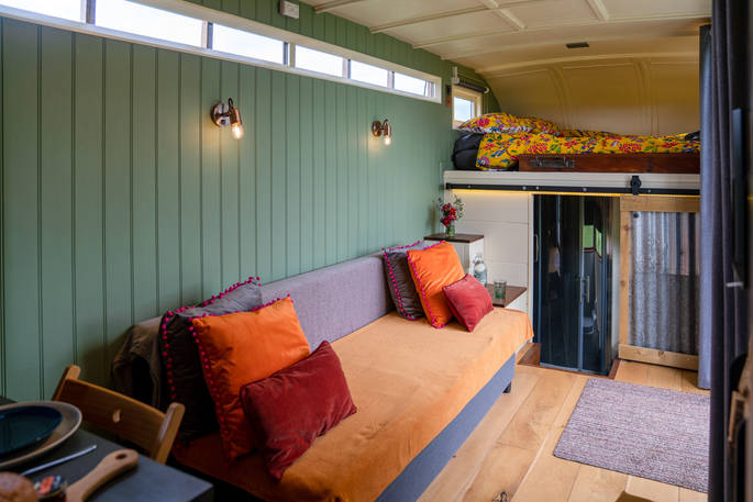sofa at Jennings horsebox in Derbyshire