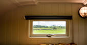 view from the bed at Jennings horsebox in Derbyshire