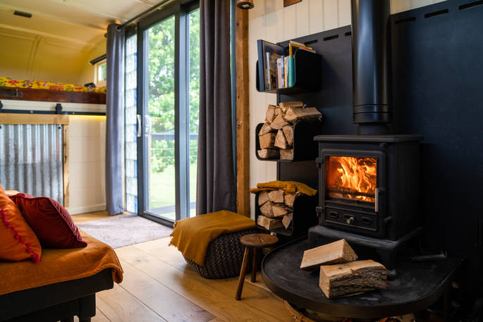 woodenburner at Jennings horsebox in Derbyshire