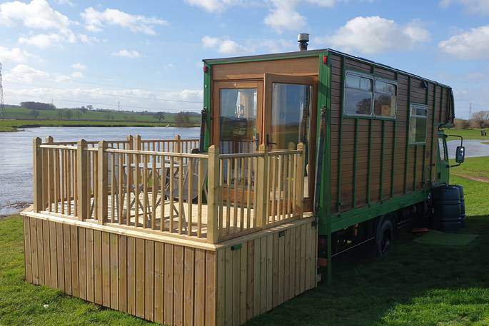 Martin Green horsebox on the banks of the Trent at Trent Adventure in Derbyshire