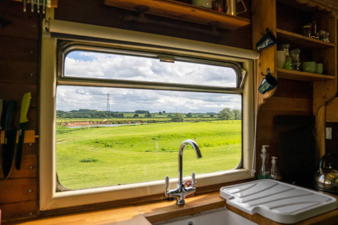 view from the window at Martin Green horsebox in Derbyshire