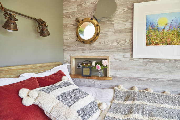 Enjoy long lie-ins from Brownscombe Cabin's cosy double bed