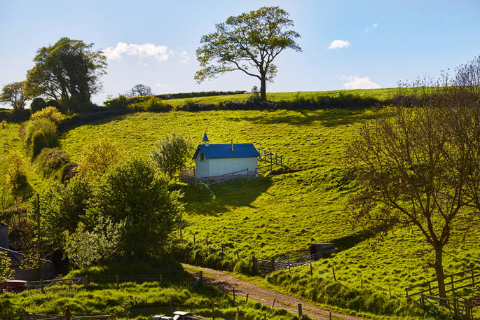 The Brownscombe Tabernacle in Devon from across the field