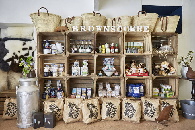 The fully stocked larder store at Brownscombe in Devon
