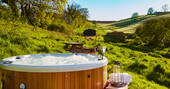Hot tub at Brownscombe Luxury Glamping