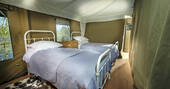 Snooze under canvas in Dart safari tent's comfy twin beds