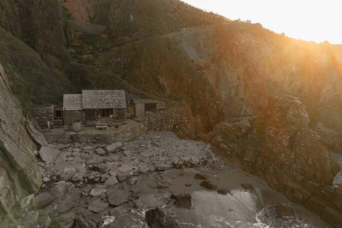 Cabin at golden hour