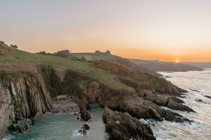 Carswell Beach Hut from above