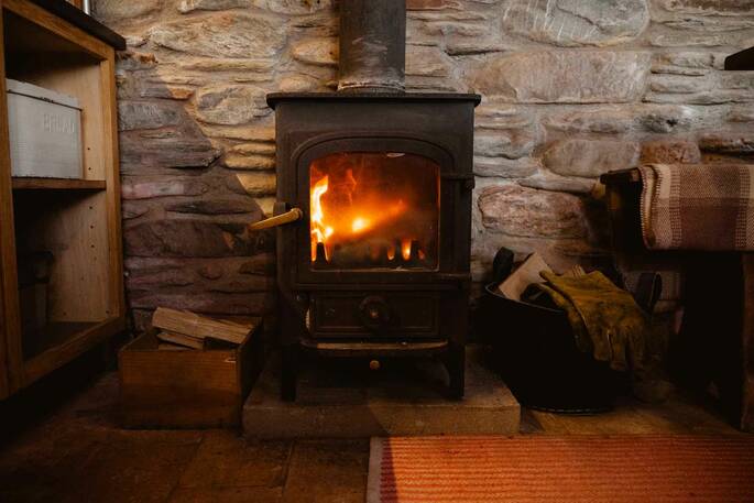 Main source of heat comes from the wood-burner