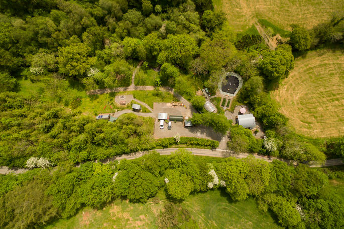 A birds-eye view of the Devon Dens estate in Devon